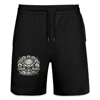 Düstere Monster Augen Creepy Halloween Design - Stanley/Stella Unisex Bio Joggingshorts Trainer  - Schwarz - Vorne - Nik (191cm) & Marisol (170cm)