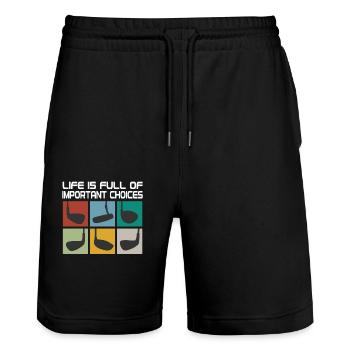 Life Is Full Of Important Choices Golfschläger - Stanley/Stella Unisex Bio Joggingshorts Trainer  - Schwarz - Vorne - Nik (191cm) & Marisol (170cm)