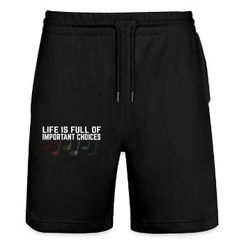 Life Is Full Of Important Choices Golfschläger - Stanley/Stella Unisex Bio Joggingshorts Trainer  - Schwarz - Vorne - Nik (191cm) & Marisol (170cm)