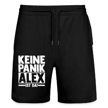 Alexander Alexandra Alexa Alex - Stanley/Stella Unisex Bio Joggingshorts Trainer  - Schwarz - Vorne - Nik (191cm) & Marisol (170cm)
