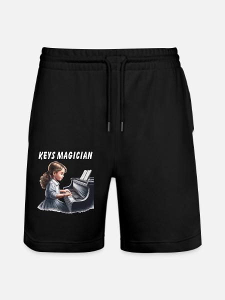 PIANO KEYS MAGICIAN - Stanley/Stella Trainer Unisex Organic Jogging Shorts - black