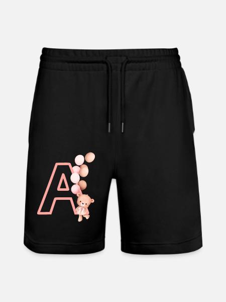 Letter to Pink Bear - Stanley/Stella Trainer Unisex Organic Jogging Shorts - black