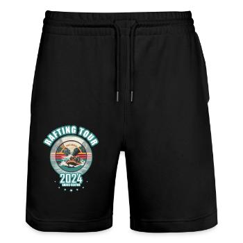 2024 Grand Canyon Wildwasser Rafting Tour - Stanley/Stella Unisex Bio Joggingshorts Trainer  - Schwarz - Vorne - Nik (191cm) & Marisol (170cm)