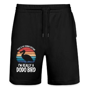 Dodo Dire Dodo Oiseau Drôle Dodo Cadeau - Short de jogging bio TRAINER Stanley/Stella unisexe - noir - Devant - Nik (191cm) & Marisol (170cm)
