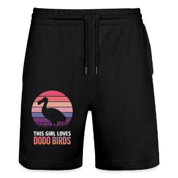 Dodo Dire Dodo Oiseau Fille Drôle Dodo Cadeau - Short de jogging bio TRAINER Stanley/Stella unisexe - noir - Devant - Nik (191cm) & Marisol (170cm)