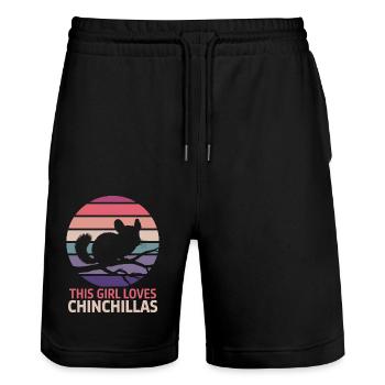 Chinchilla disant drôle de cadeau de chinchilla - Short de jogging bio TRAINER Stanley/Stella unisexe - noir - Devant - Nik (191cm) & Marisol (170cm)