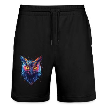 Hibou - Short de jogging bio TRAINER Stanley/Stella unisexe - noir - Devant - Nik (191cm) & Marisol (170cm)
