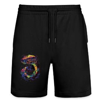 Serpent - Short de jogging bio TRAINER Stanley/Stella unisexe - noir - Devant - Nik (191cm) & Marisol (170cm)