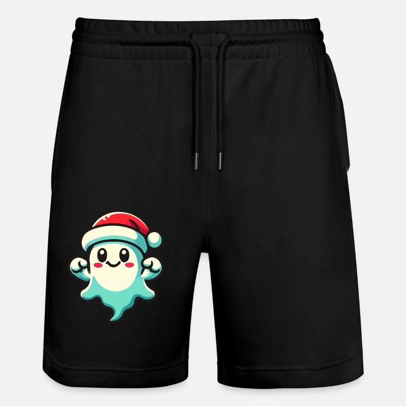 Mignon Noël fantôme drôle Halloween - Short de jogging bio TRAINER Stanley/Stella unisexe - noir