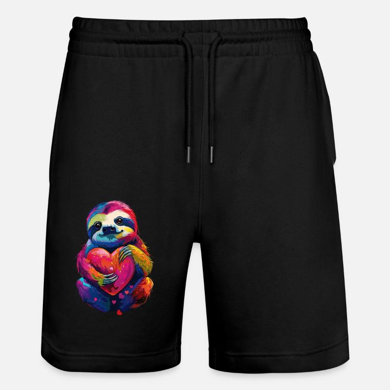 Faultier - Stanley/Stella Unisex Bio Joggingshorts Trainer  - Schwarz