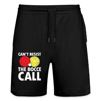 Can't Resist The Bocce Call - Stanley/Stella Unisex Bio Joggingshorts Trainer  - Schwarz - Vorne - Nik (191cm) & Marisol (170cm)