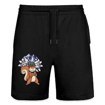 Autriche Tyrol Tyrol Fleurs du Tyrol Eichhorn Enfants - Short de jogging bio TRAINER Stanley/Stella unisexe - noir - Devant - Nik (191cm) & Marisol (170cm)