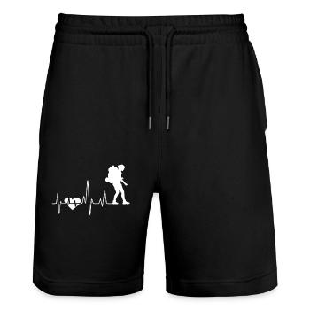 Backpacking Backpacking Heartbeat - Stanley/Stella Trainer Unisex Organic Jogging Shorts - black - Front - Nik (191cm) & Marisol (170cm)