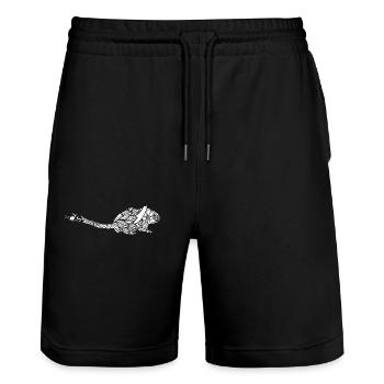 Gerbil Gerbil Floral Pattern - Stanley/Stella Trainer Unisex Organic Jogging Shorts - black - Front - Nik (191cm) & Marisol (170cm)