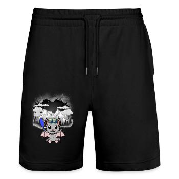 Halloween Bat Tyrol Beauty Flowers Child - Stanley/Stella Trainer Unisex Organic Jogging Shorts - black - Front - Nik (191cm) & Marisol (170cm)