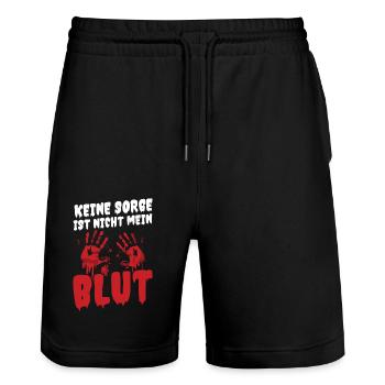 Halloween Costume Blood Smeared - Stanley/Stella Trainer Unisex Organic Jogging Shorts - black - Front - Nik (191cm) & Marisol (170cm)