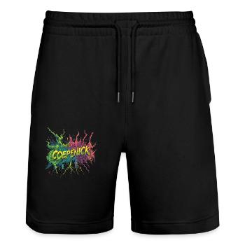 Berlin Köpenick Souvenir Cöpenick Graffiti Pop Art - Stanley/Stella Trainer Unisex Organic Jogging Shorts - black - Front - Nik (191cm) & Marisol (170cm)