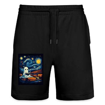 Cadeau d’Halloween Femmes Hommes Enfants Décoration - Short de jogging bio TRAINER Stanley/Stella unisexe - noir - Devant - Nik (191cm) & Marisol (170cm)