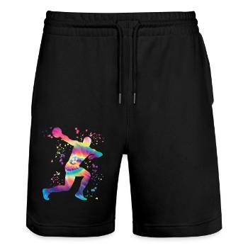 Lanceur de disque Lancer de disque Colorsplash - Short de jogging bio TRAINER Stanley/Stella unisexe - noir - Devant - Nik (191cm) & Marisol (170cm)