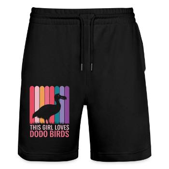 Dodo Dire Dodo Oiseau Fille Drôle Dodo Cadeau - Short de jogging bio TRAINER Stanley/Stella unisexe - noir - Devant - Nik (191cm) & Marisol (170cm)