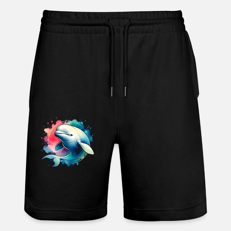 Béluga, cétologue mammifère marin - Short de jogging bio TRAINER Stanley/Stella unisexe - noir