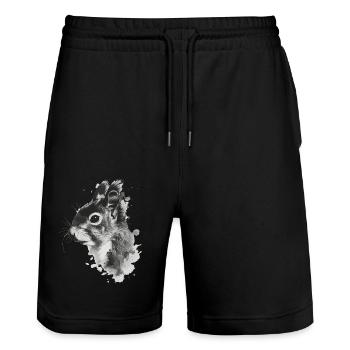 Écureuil - Short de jogging bio TRAINER Stanley/Stella unisexe - noir - Devant - Nik (191cm) & Marisol (170cm)