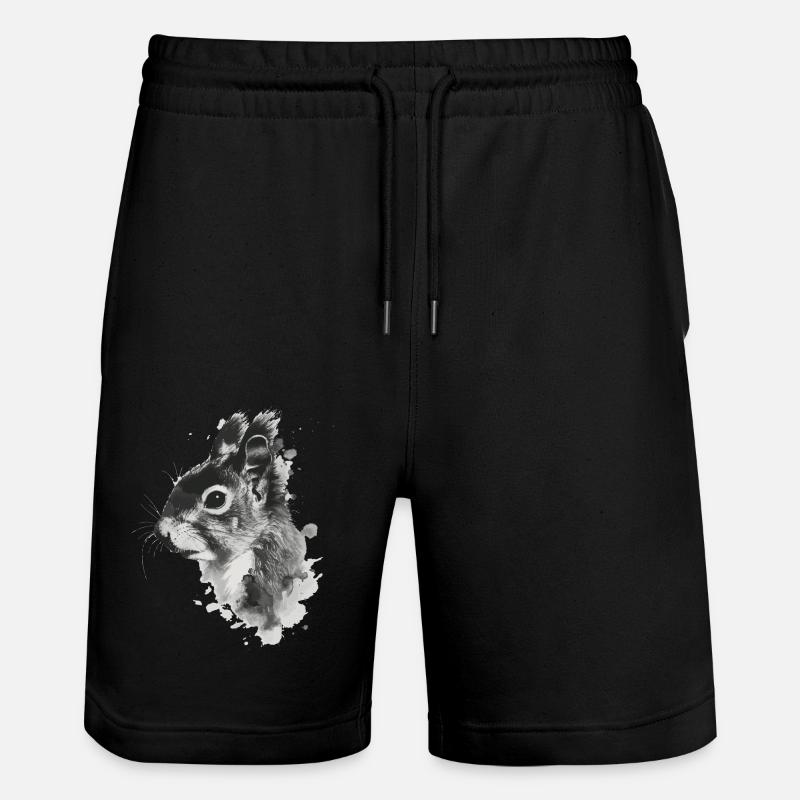Eichhörnchen - Stanley/Stella Unisex Bio Joggingshorts Trainer  - Schwarz