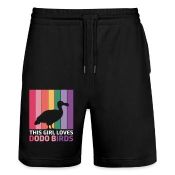 Dodo Dire Dodo Oiseau Fille Drôle Dodo Cadeau - Short de jogging bio TRAINER Stanley/Stella unisexe - noir - Devant - Nik (191cm) & Marisol (170cm)