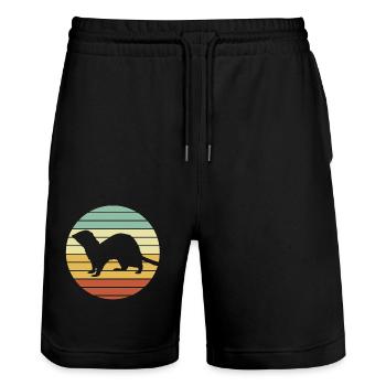 Frettchen - Stanley/Stella Unisex Bio Joggingshorts Trainer  - Schwarz - Vorne - Nik (191cm) & Marisol (170cm)