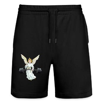 Haltères Poids Sports Heavenly Angel Poids Sport - Short de jogging bio TRAINER Stanley/Stella unisexe - noir - Devant - Nik (191cm) & Marisol (170cm)
