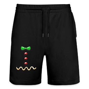 bonhomme en pain d’épice Coeur en pain d’épice Snacking en pain d’épice - Short de jogging bio TRAINER Stanley/Stella unisexe - noir - Devant - Nik (191cm) & Marisol (170cm)