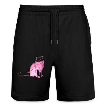 Birman cat Birman cat Colorful - Stanley/Stella Trainer Unisex Organic Jogging Shorts - black - Front - Nik (191cm) & Marisol (170cm)