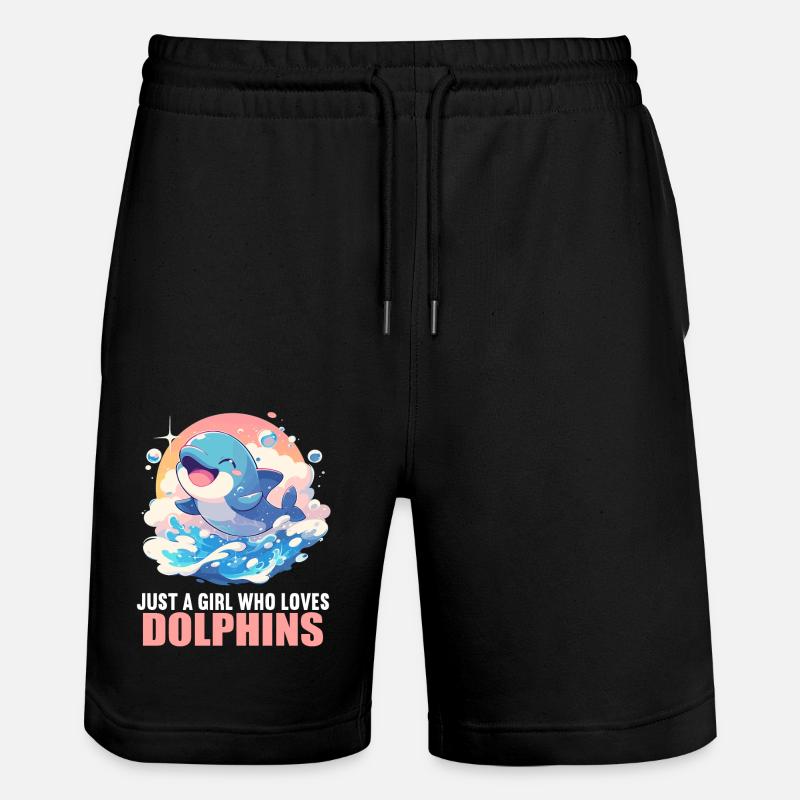 Dolphin Delfine Delfin - Stanley/Stella Unisex Bio Joggingshorts Trainer - Schwarz