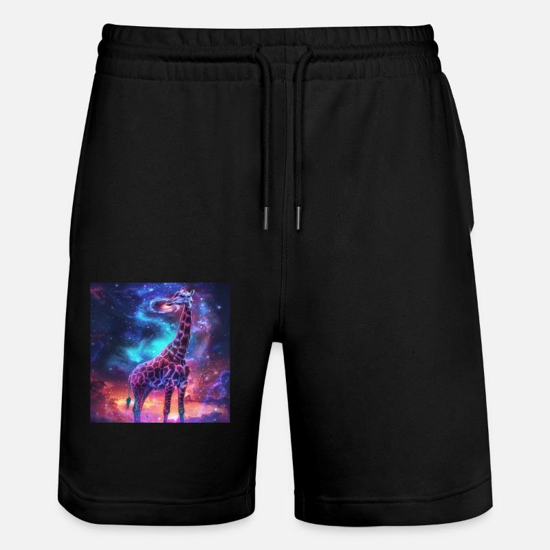 Giraffe - Stanley/Stella Unisex Bio Joggingshorts Trainer  - Schwarz