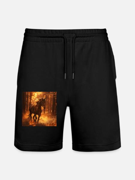 Pferd - Stanley/Stella Unisex Bio Joggingshorts Trainer - Schwarz