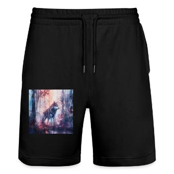 Hund - Stanley/Stella Unisex Bio Joggingshorts Trainer  - Schwarz - Vorne - Nik (191cm) & Marisol (170cm)