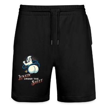 Ghost Shows Butt Drôle Dicton Design - Short de jogging bio TRAINER Stanley/Stella unisexe - noir - Devant - Nik (191cm) & Marisol (170cm)