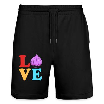 Oignon - Short de jogging bio TRAINER Stanley/Stella unisexe - noir - Devant - Nik (191cm) & Marisol (170cm)