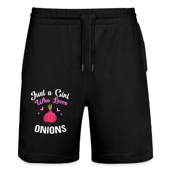 Oignon - Short de jogging bio TRAINER Stanley/Stella unisexe - noir - Devant - Nik (191cm) & Marisol (170cm)