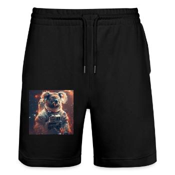Koala - Short de jogging bio TRAINER Stanley/Stella unisexe - noir - Devant - Nik (191cm) & Marisol (170cm)