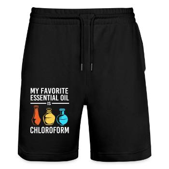 Essential oil - Stanley/Stella Trainer Unisex Organic Jogging Shorts - black - Front - Nik (191cm) & Marisol (170cm)