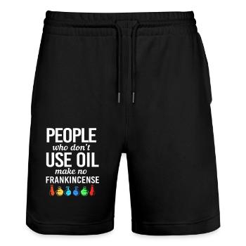 Essential oil - Stanley/Stella Trainer Unisex Organic Jogging Shorts - black - Front - Nik (191cm) & Marisol (170cm)