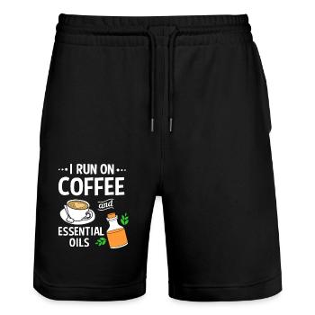 Essential oil - Stanley/Stella Trainer Unisex Organic Jogging Shorts - black - Front - Nik (191cm) & Marisol (170cm)
