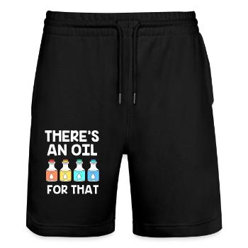 Essential oil - Stanley/Stella Trainer Unisex Organic Jogging Shorts - black - Front - Nik (191cm) & Marisol (170cm)