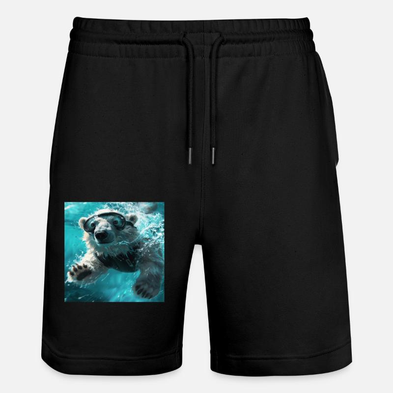 Ours blanc - Short de jogging bio TRAINER Stanley/Stella unisexe - noir