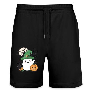 Halloween Geschenk Frauen Geist Männer Kinder Deko - Short de jogging bio TRAINER Stanley/Stella unisexe - noir - Devant - Nik (191cm) & Marisol (170cm)