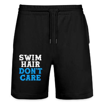 Swimming Swimmers Swimming Pool Swimming Instructors - Stanley/Stella Trainer Unisex Organic Jogging Shorts - black - Front - Nik (191cm) & Marisol (170cm)