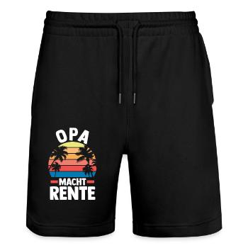 Vacances Vacancier Grand-père Papy - Short de jogging bio TRAINER Stanley/Stella unisexe - noir - Devant - Nik (191cm) & Marisol (170cm)