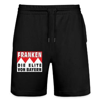 LA FRANCONIE L’ÉLITE DE LA BAVIÈRE - Short de jogging bio TRAINER Stanley/Stella unisexe - noir - Devant - Nik (191cm) & Marisol (170cm)