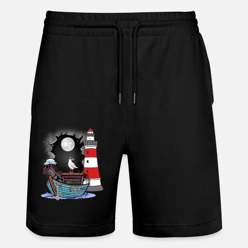 maritim Seepferd Abenteuer Matrose Reise Boot - Stanley/Stella Unisex Bio Joggingshorts Trainer - Schwarz